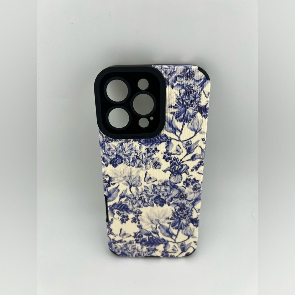 iPhone 16 Pro Max Case – Blue Floral Chinoiserie Print | Elegant & Protective - Picture 5 of 6